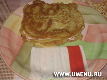 Блины с крабовыми палочками