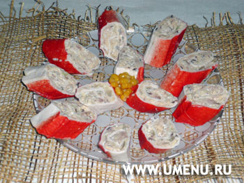 Фаршированные крабовые палочки
