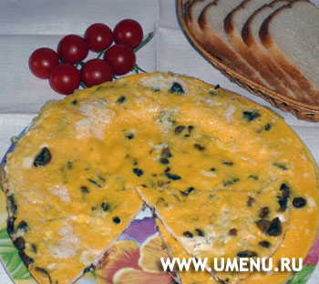 Яичница с шампиньонами
