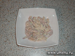Кальмары жареные с чесноком