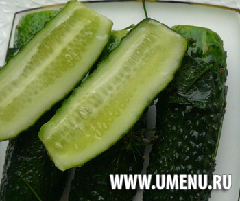 Малосольные огурцы (быстрый сухой посол)